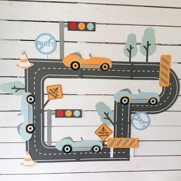 Car|Race Car|Two fast theme birthday party decoration, Paper Big Cutouts for Wall Decoration, DIY Backdrop theme decor, 1 Small pack, 25 pieces